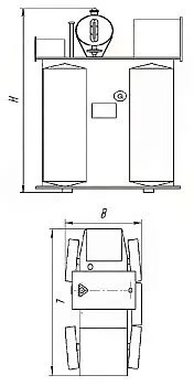 Фото чертежа ТМФ 2500/6/0,4 Фото чертежа ТМФ 2500/6/0,4
